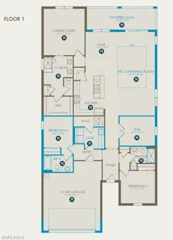Floor plan with structurals selected