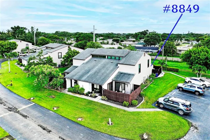 Aerial perspective of suburban area