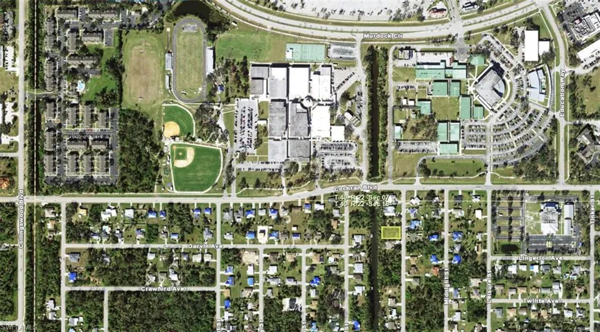 Aerial map of property and surrounding area