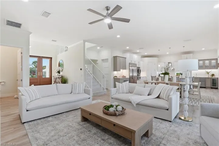 Living/Dining, entry, powder bath