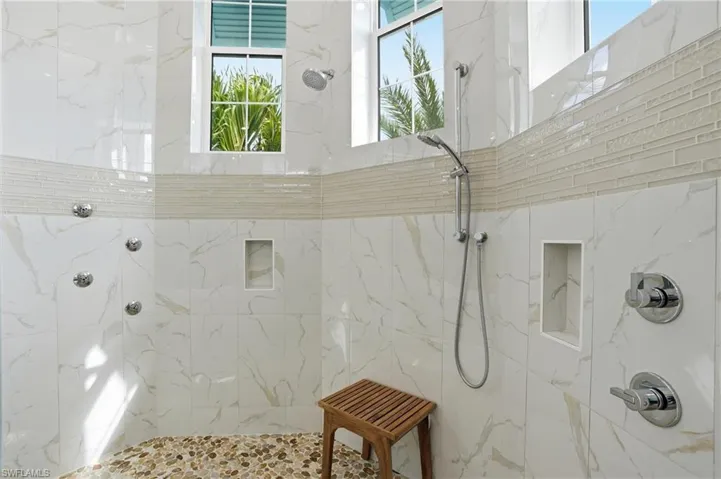 Multiple shower heads, lighting