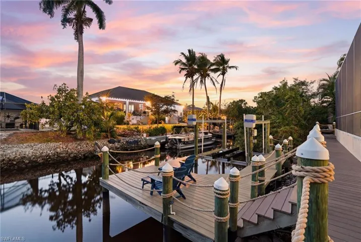 Gulf Access, composite dock, 7,000 lb lift, sitting area