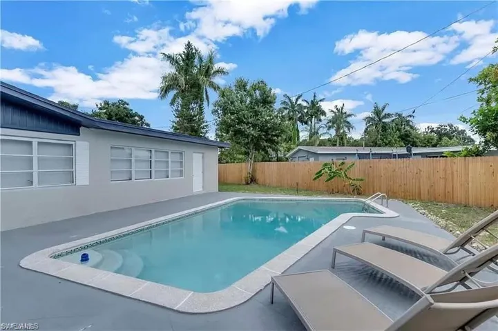 View of pool featuring a fenced backyard and a patio area