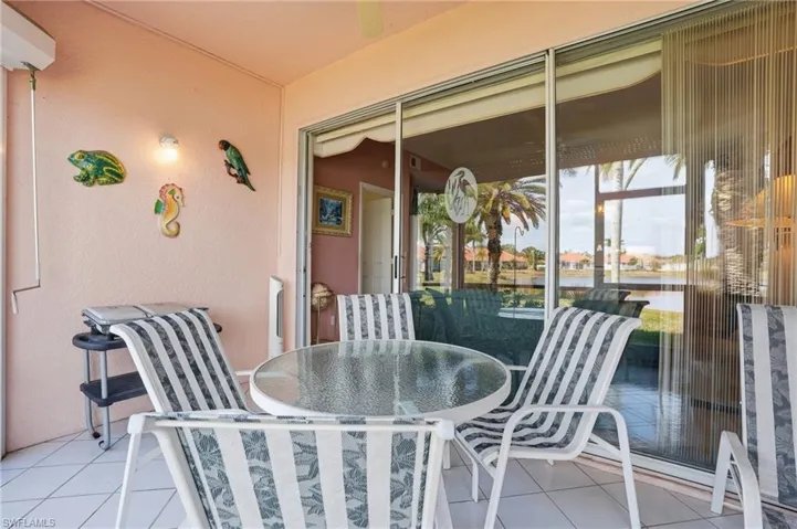 View of patio with outdoor dining space