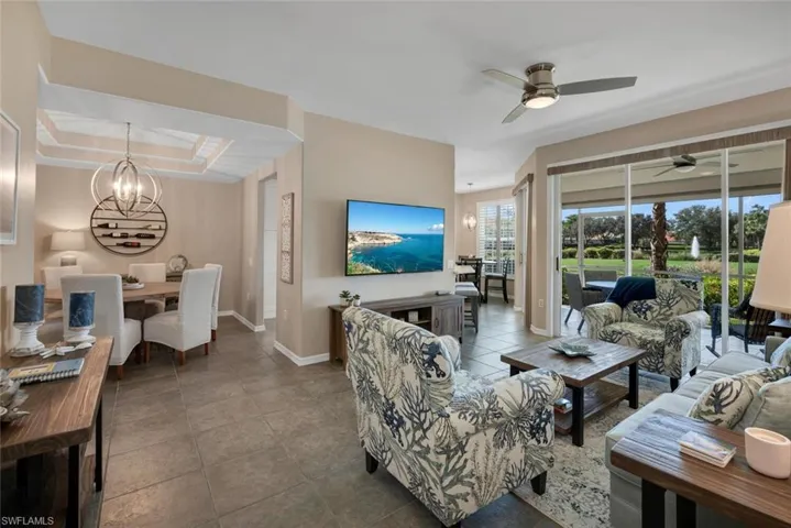 Living and formal dining areas
