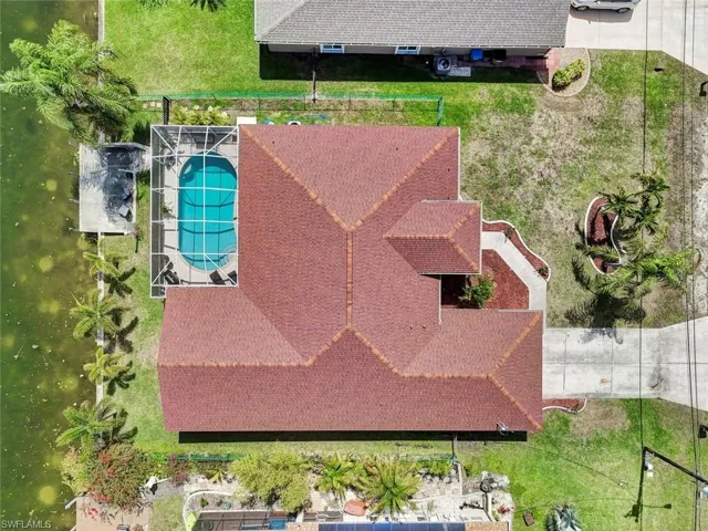 Bird's eye view of a pool