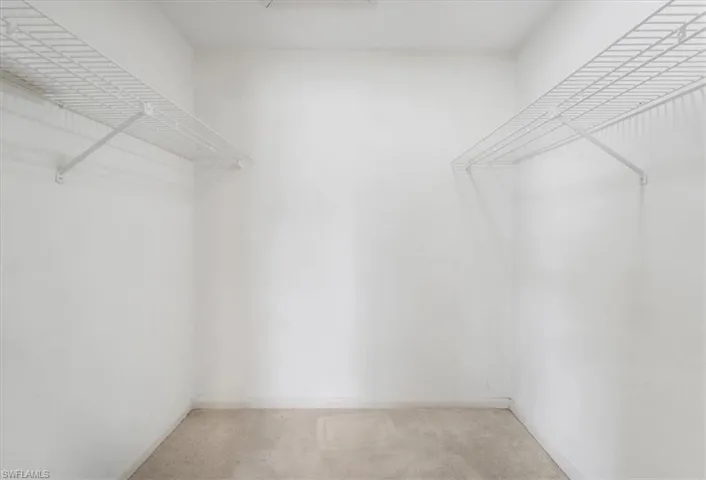 Spacious closet featuring carpet