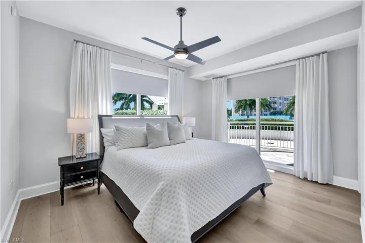 The guest bedroom suite, located on the East side of the home allows for maximum privacy, with a private balcony and en suite bathroom.