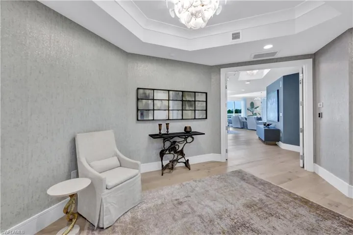 The private elevator foyer awaits. The elevator can be unlocked/locked remotely from your cell phone or tablet.