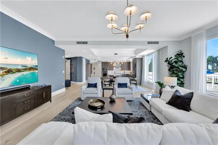 View of great room from lanai doors.