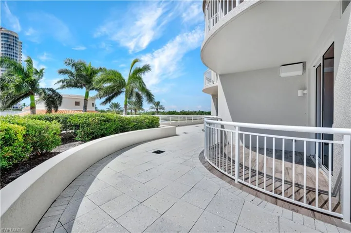 Open air balcony on east side of home.
