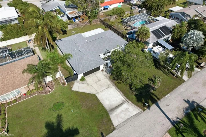 Aerial perspective of suburban area