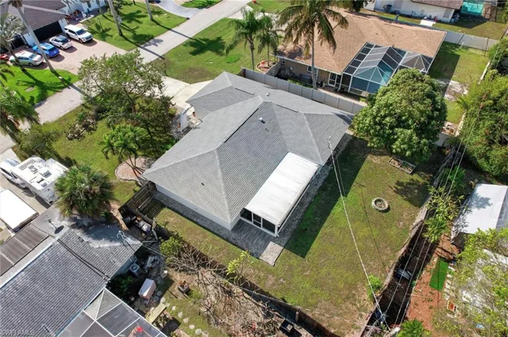 Aerial perspective of suburban area