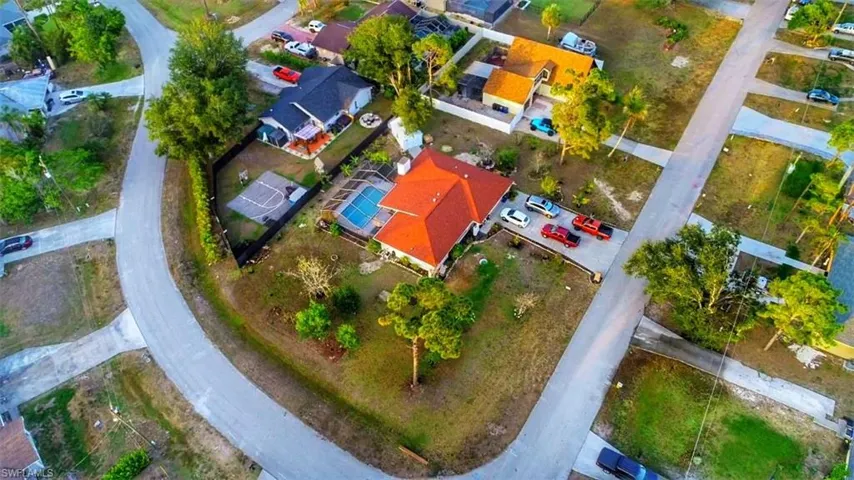 Aerial view of residential area
