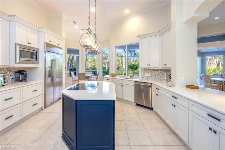 Lovely custom center island and lots of storage space
