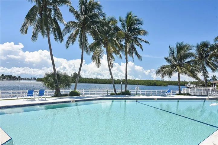 Heated Resort style pool on the bay