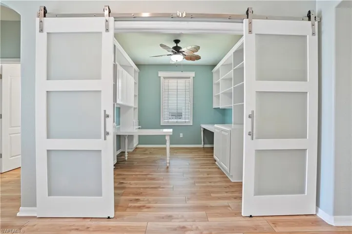 Glass filled barn doors