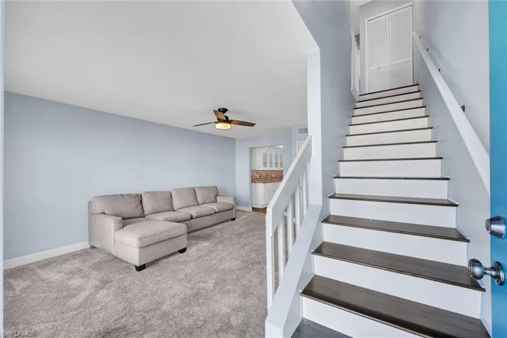 Gorgeous hardwood flooring up the stairs and in hallway.