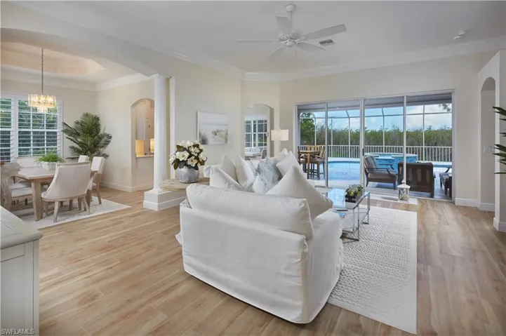 Living, kitchen, lanai and dining are easily accessible to one another.
