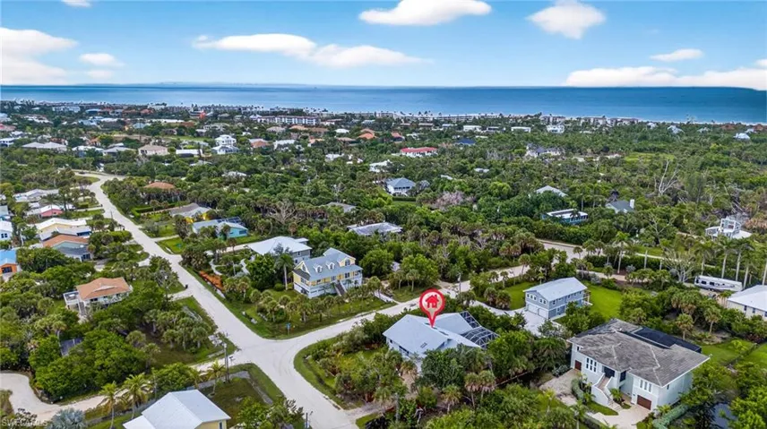 Aerial view of residential area