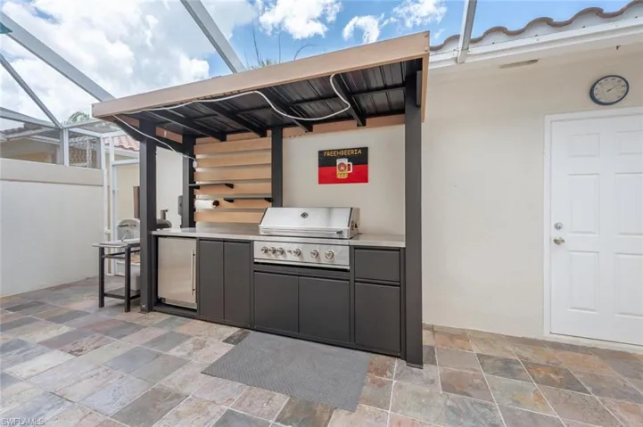 Built in outdoor grilling area.