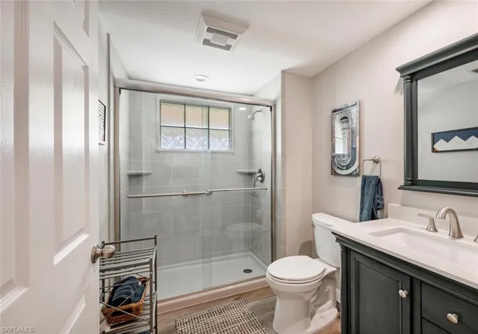 Remodeled downstairs bathroom.