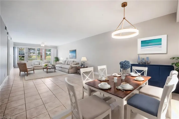 View of tiled dining area/virtually staged