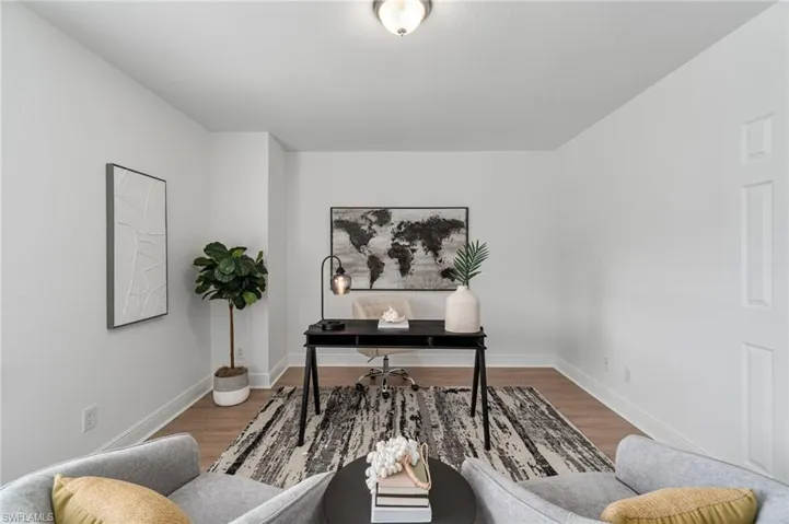 3rd bedroom / den can also be utilized as a secondary living space or home office.  It flows seamlessly and from the main living area with new wood look LVP flooring.