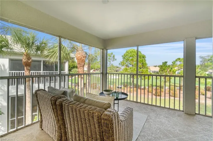 Abundant outdoor space overlooking the Estero Golf Course greens.