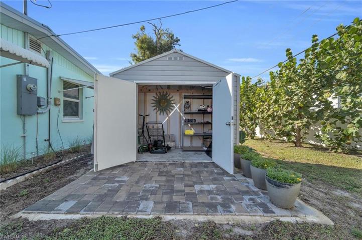 Brand New Storage Shed and Pavers