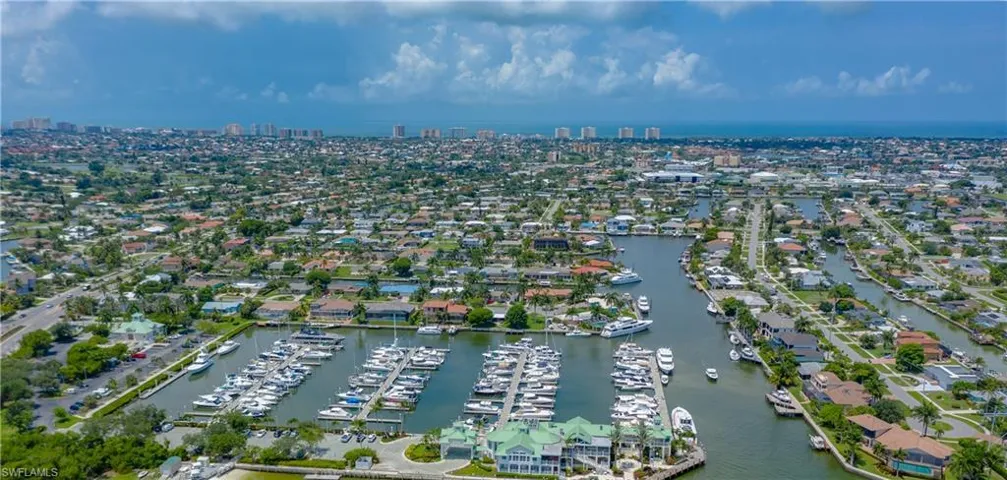 View of urban area with a large body of water