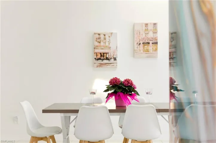 Dining area with baseboards