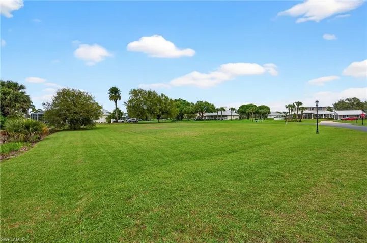 View of grassy back yard