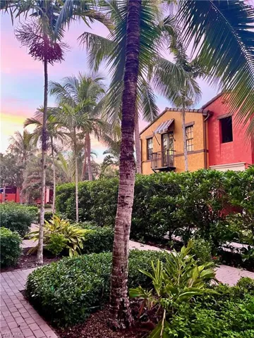 View of courtyard out of the front door of the unit