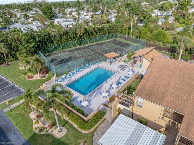 Bird's eye view of a pool
