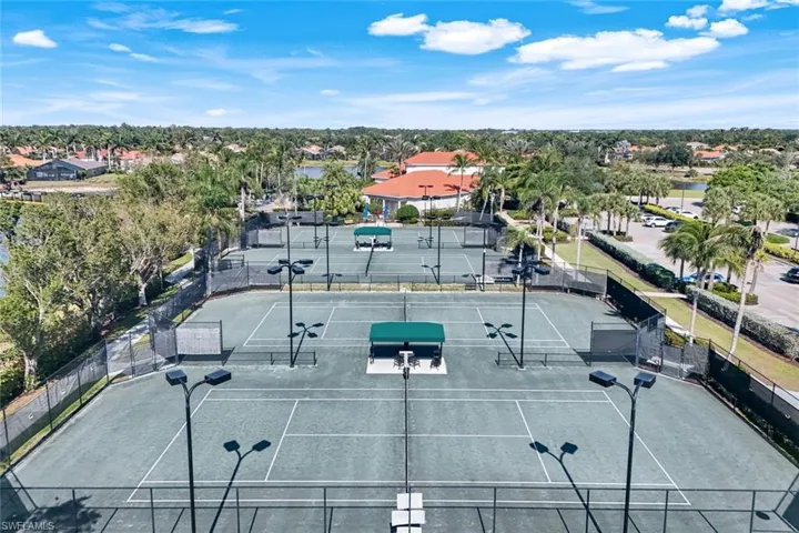 Bird's eye view of a tree filled landscape
