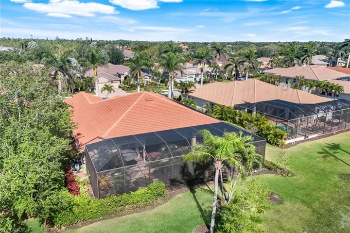 Aerial perspective of suburban area