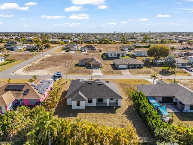Aerial view of residential area