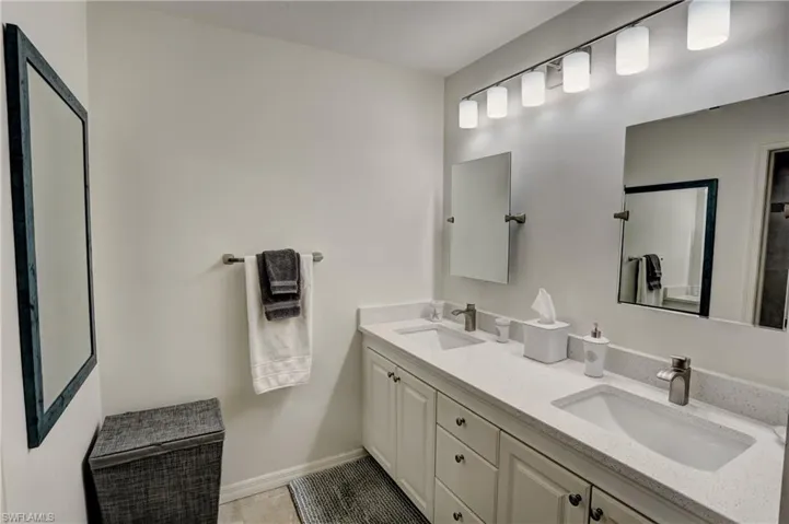 Bathroom featuring  double sink vanity
