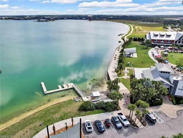 Drone / aerial view of a nearby body of water