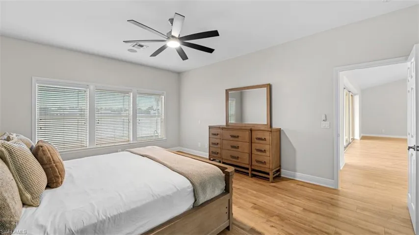 Primary bedroom with lake views