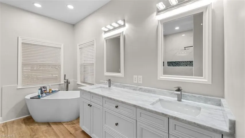 Primary bathroom with double sinks