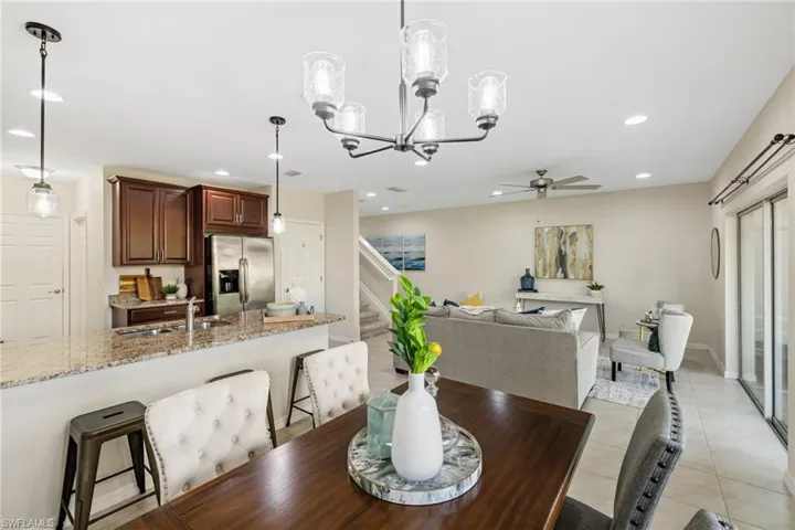 Overlooking living room and breakfast bar