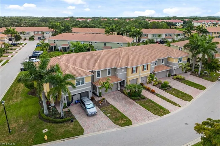 Aerial view of front of structure