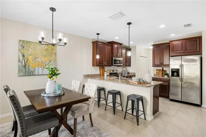 Overlooking kitchen and breakfast bar