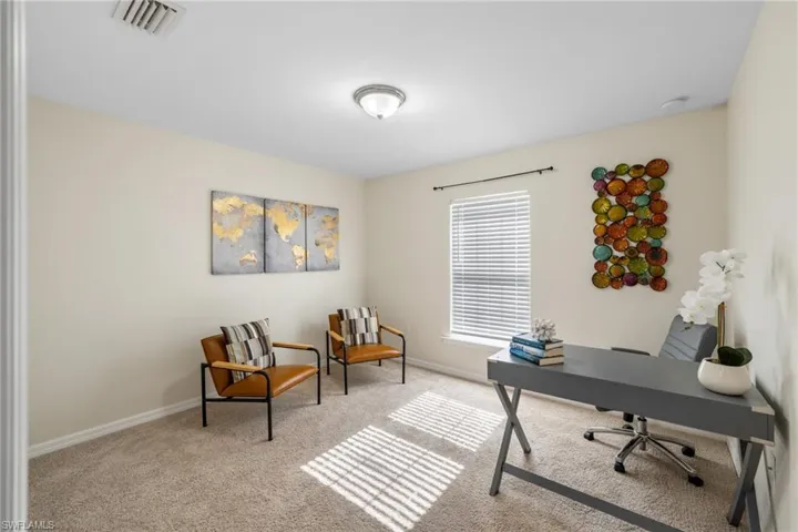 Third bedroom being utilized as an office