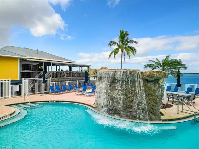 Bay side pool  waterfall.
