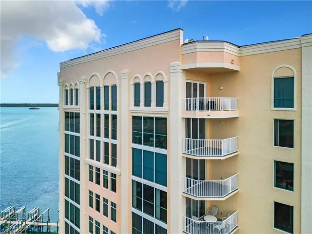 View of building exterior with a water view