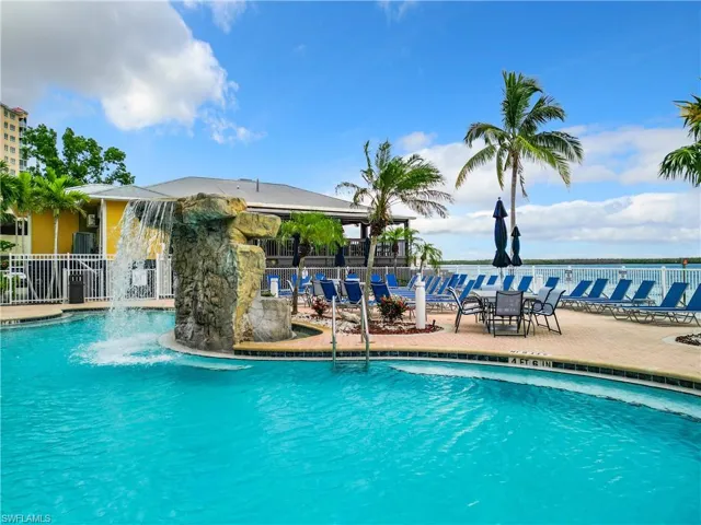 Bay side pool waterfall