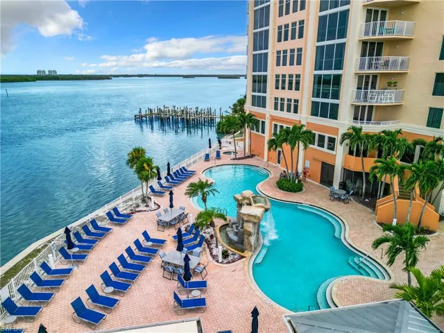 Bay side pool along sundeck